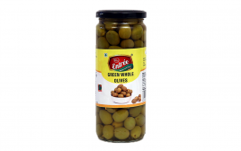 Vishaal Entree Green Whole Olives   Glass Jar  450 grams